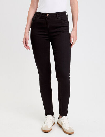 Jeans slim 5 poches denim noir femme