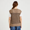Pull sans manches marron femme