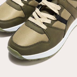 baskets running a lacets vert kaki femme Baskets running à lacets vert kaki femme