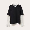 T-shirt 2-en-1 avec dentelle noir femme