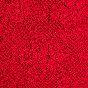 jupe evasee effet macrame rouge femme Jupe évasée effet macramé rouge femme
