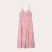 Robe midi évasée bretelles vieux rose femme