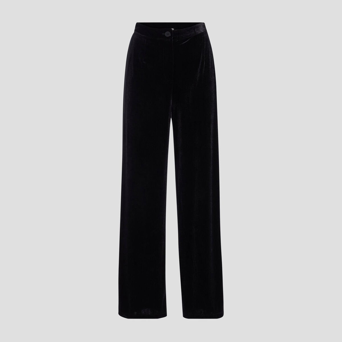 Pantalon city large velours noir femme