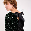 Robe &agrave; sequins dos nou&eacute; vert fonc&eacute; femme