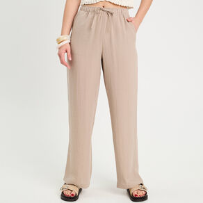 pantalon large fluide beige femme Pantalon large fluide beige femme