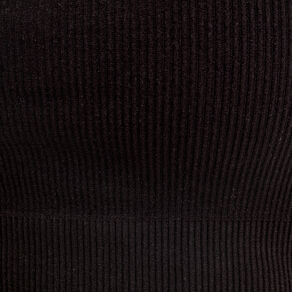 Brassière cropped côtelée noir femme