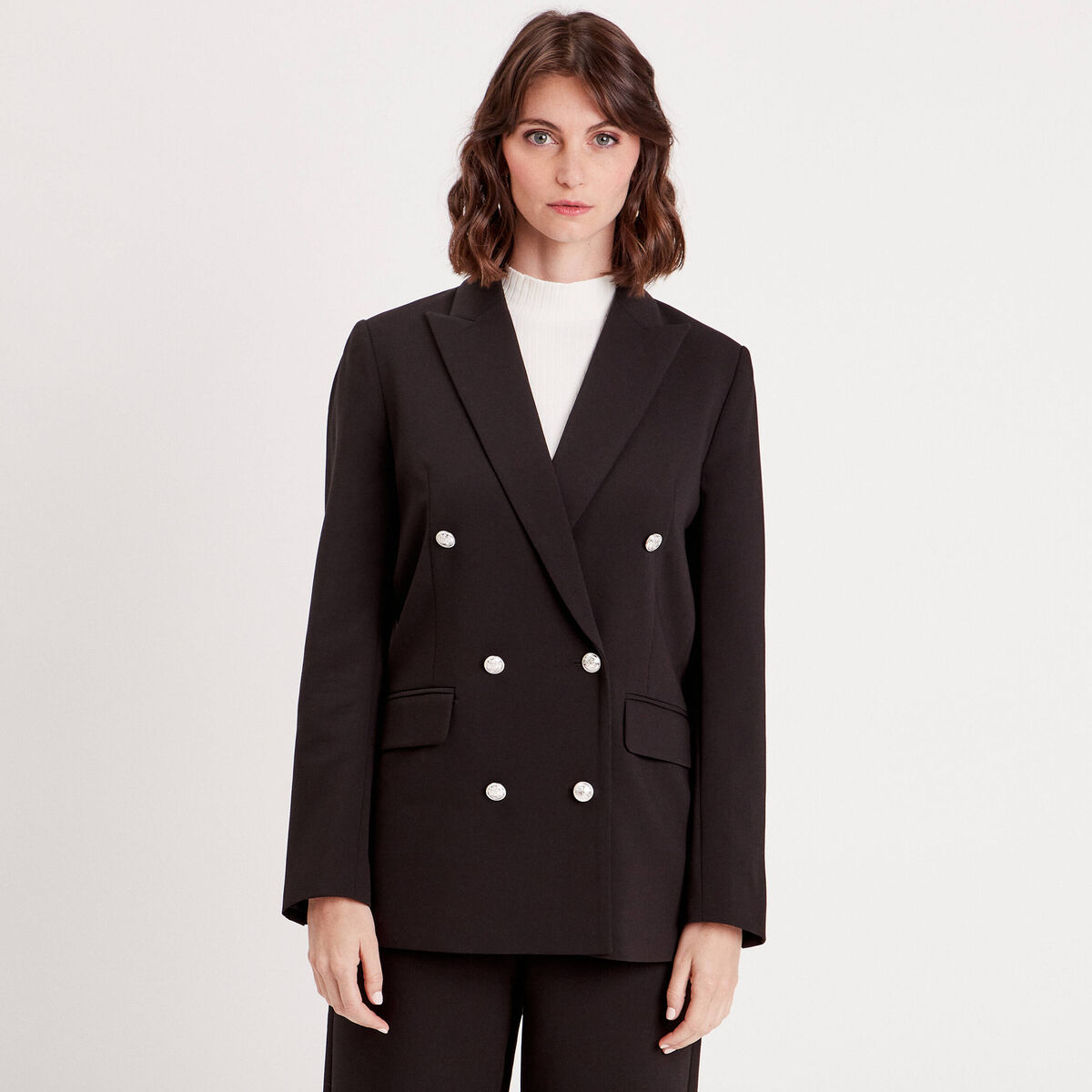 Veste blazer ajustée noir femme