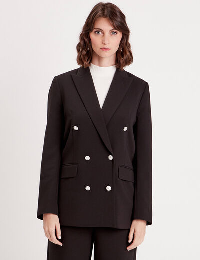 Veste blazer ajustée noir femme