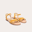 Sandales plates jaune or femme