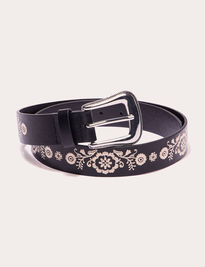 Ceinture brodée noir femme