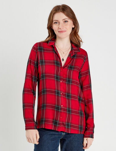 Chemise manches longues rouge femme