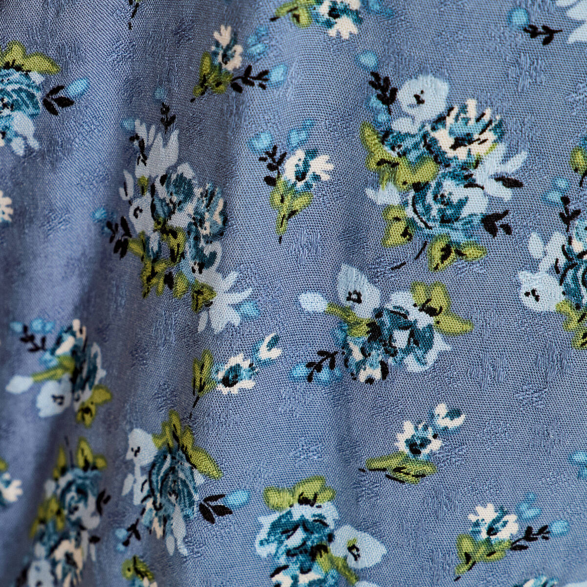 Blouse col volants bleu fonc&eacute; femme