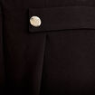 Pantalon large taille haute fluide noir femme