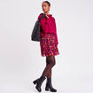 Jupe évasée volantée rose fushia femme