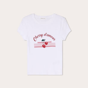 T-shirt manches courtes blanc femme