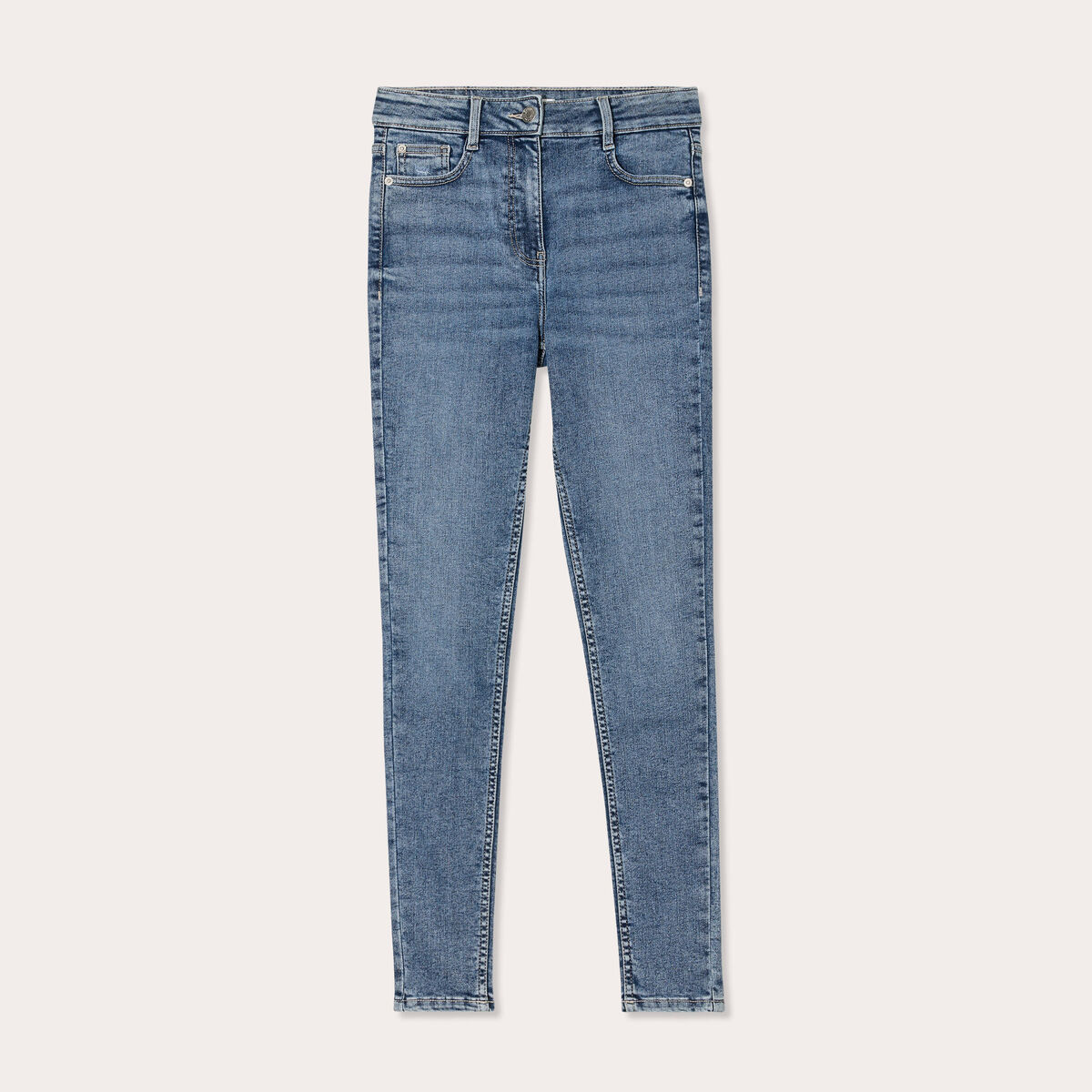 Jeans skinny taille haute denim double stone femme