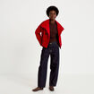 Veste chin&eacute;e col montant manches longues rouge femme