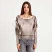 Pull col bateau manches longues blanc femme