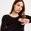 Body manches longues marron fonc&eacute; femme