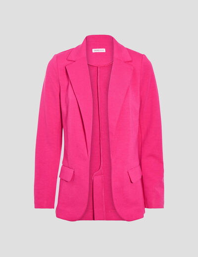 Veste esprit blazer droite rose fushia femme