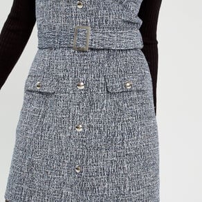 robe cintree ceinturee tweed bleu femme Robe cintrée ceinturée tweed bleu femme