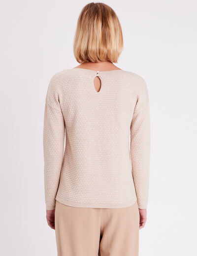Pull col rond sable femme