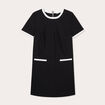 Robe droite manches courtes noir femme