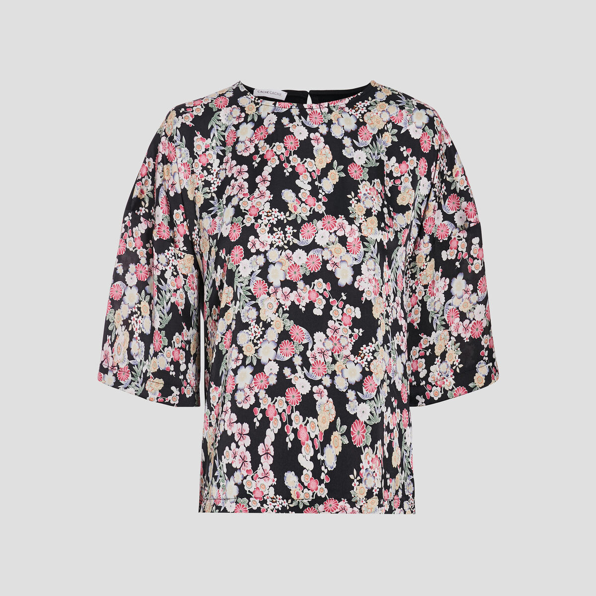 Sweat manches 3/4 noir femme