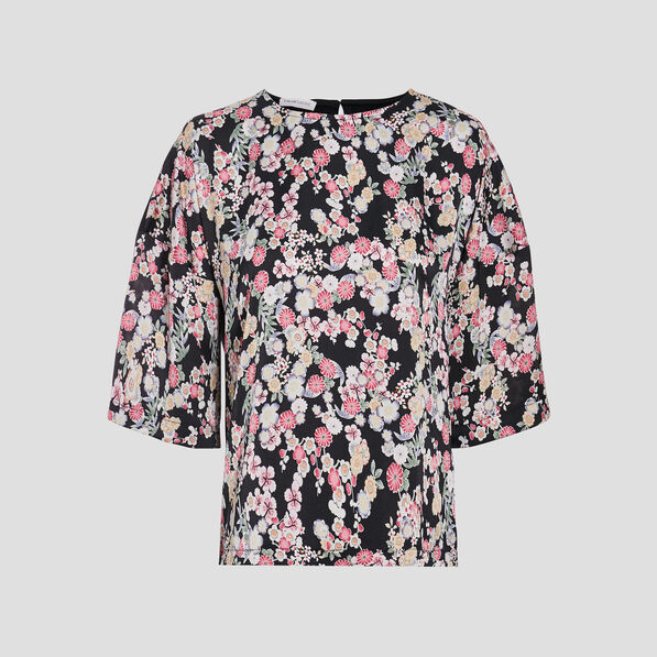 Sweat manches 3/4 noir femme