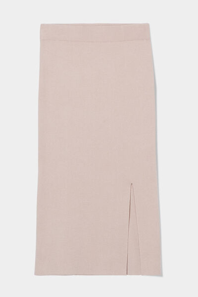 Jupe midi moulante sable femme
