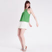 Débardeur col macramé vert femme