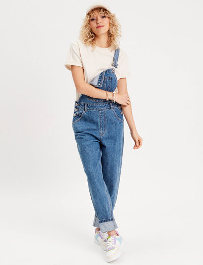 Salopette en jean denim stone femme