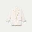 Blazer col tailleur manches 3/4 ecru femme