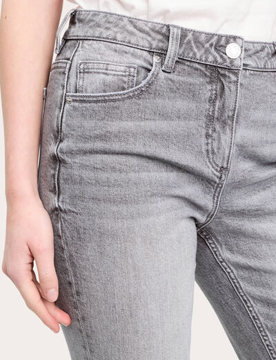 Jeans flare 7/8ème denim gris femme
