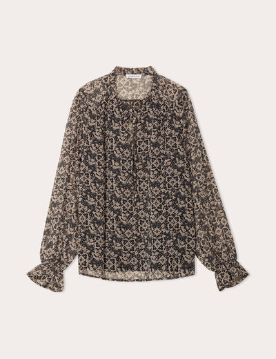 Blouse manches longues noir femme