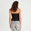 Bustier cropped avec boutons noir femme