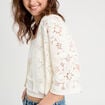 Gilet aspect crochet ecru femme