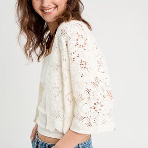 gilet aspect crochet ecru femme Gilet aspect crochet ecru femme