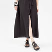 Robe longue évasée cache-coeur noir femme