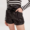 Short paperbag similicuir noir femme