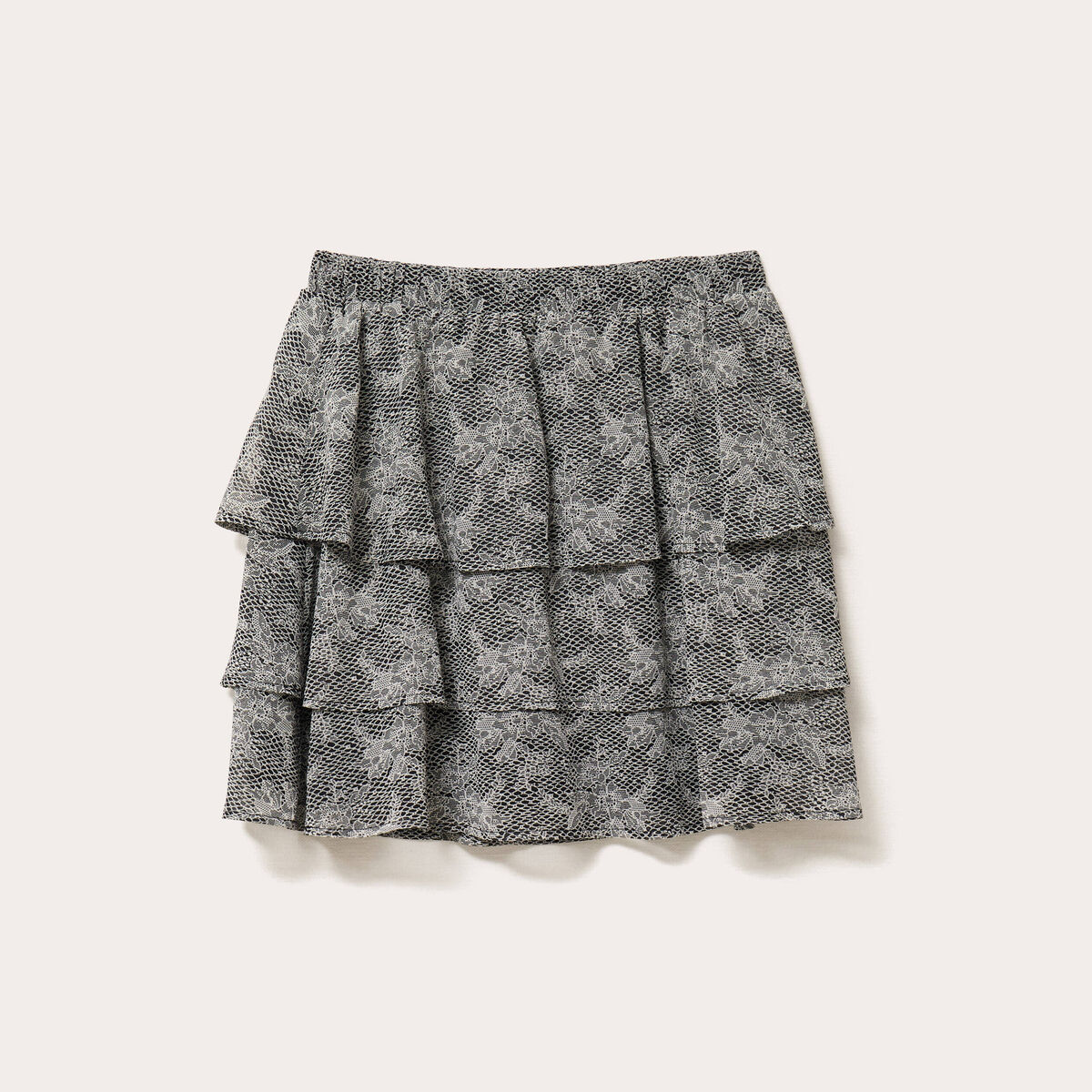 Jupe courte évasée doublure recyclée blanc femme
