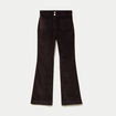 Pantalon bootcut taille haute velours marron fonc&eacute; femme