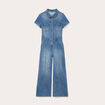 Combinaison manches courtes denim double stone femme