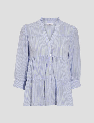 Blouse manches 3/4 beige femme