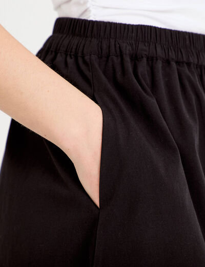 Jupon &eacute;vas&eacute; long noir femme