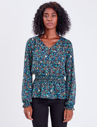 Blouse manches longues noir femme