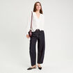 Blouse avec volants ecru femme