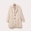 Manteau long boutonn&eacute; beige femme