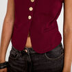 Gilet sans manches col rond bordeaux femme