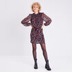 Robe droite manches 3/4 noir femme